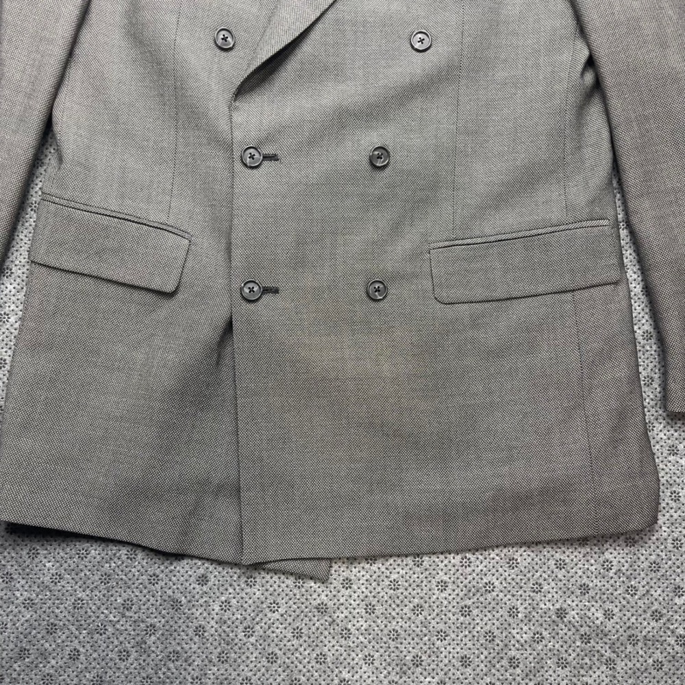 Vintage‎ USA Monsieur Givenchy Grey Double Breasted Blazer Jacket Peak Lapel 40L - Picture 12 of 14